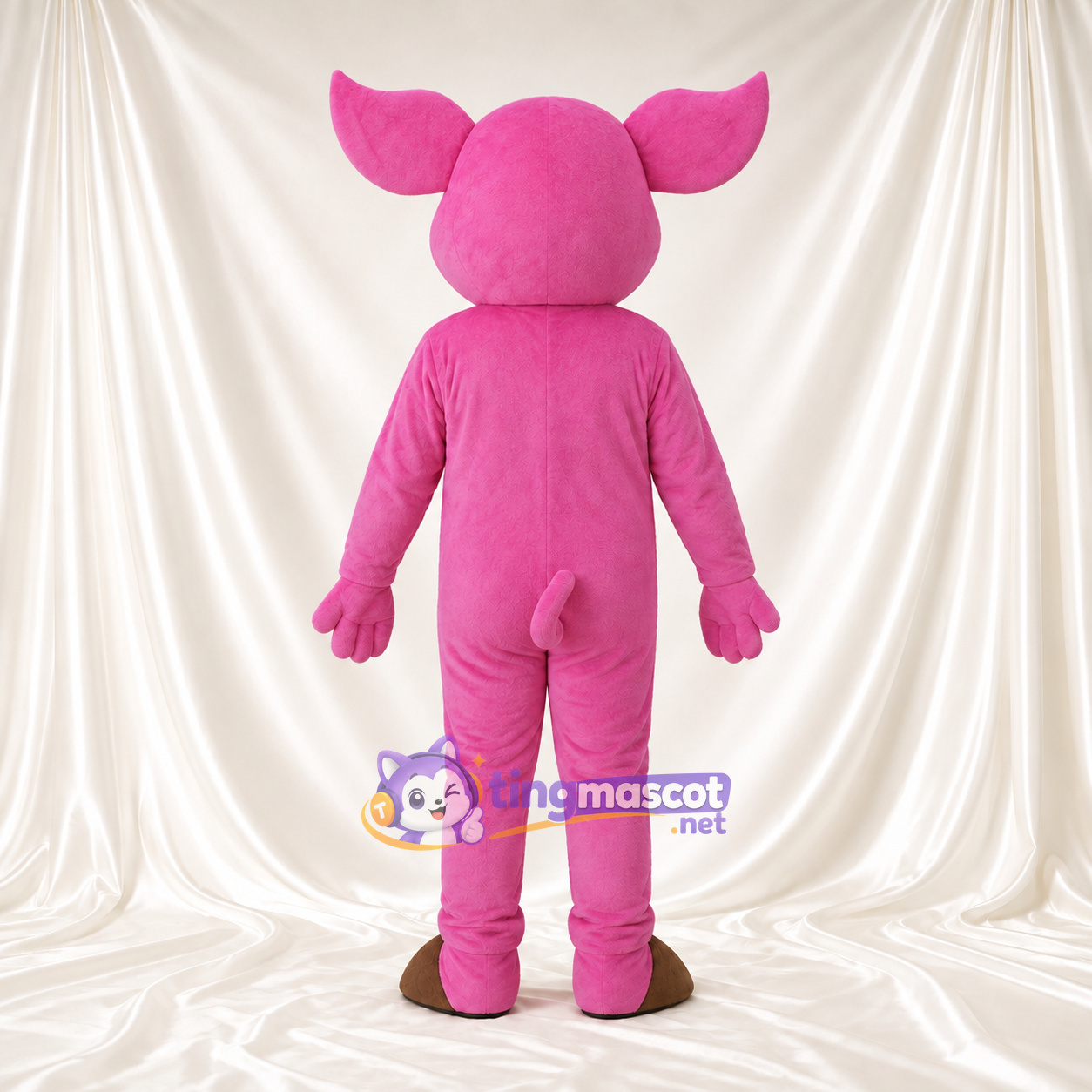 Costume de mascotte Cochon – rose vif – Ventre (blanc) Costume de mascotte Cochon – rose vif – Ventre (blanc)