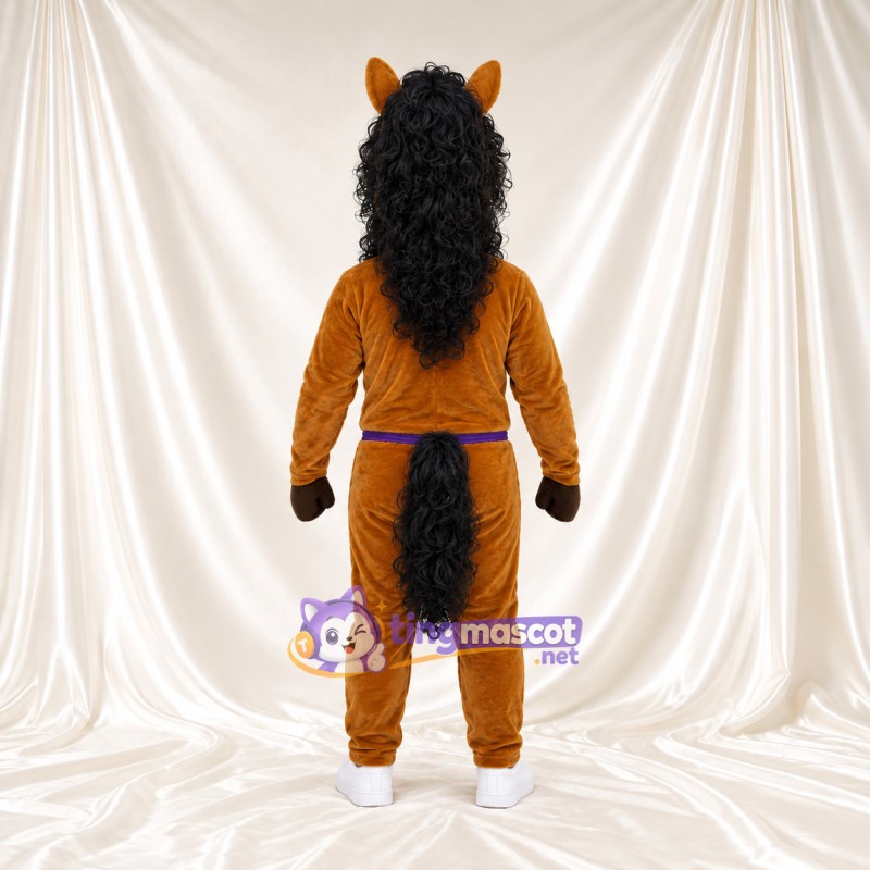 Costume de mascotte Cheval – orange – Short (violet) Costume de mascotte Cheval – orange – Short (violet)