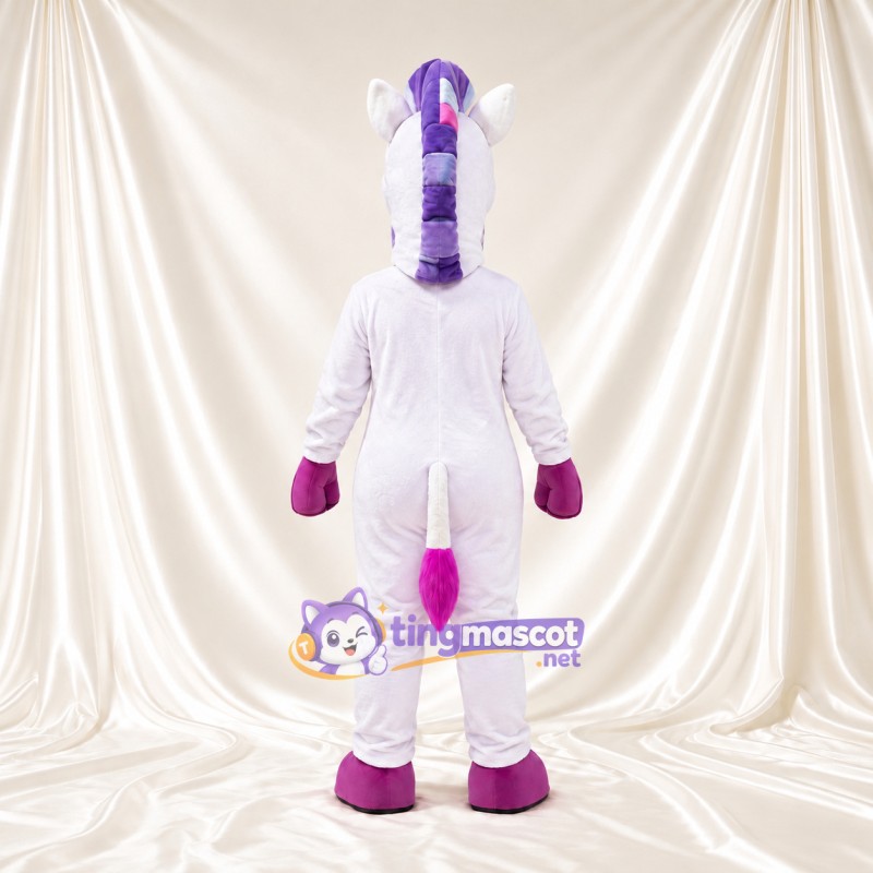 Costume de mascotte Zèbre – blanc / violet – Ventre (violet) Costume de mascotte Zèbre – blanc / violet – Ventre (violet)