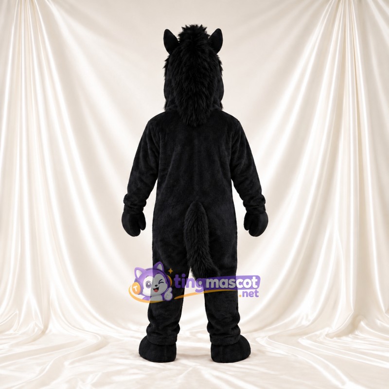 Black Horse Mascot Costume - Black Mane and Head Tuft Black Horse Mascot Costume - Black Mane and Head Tuft