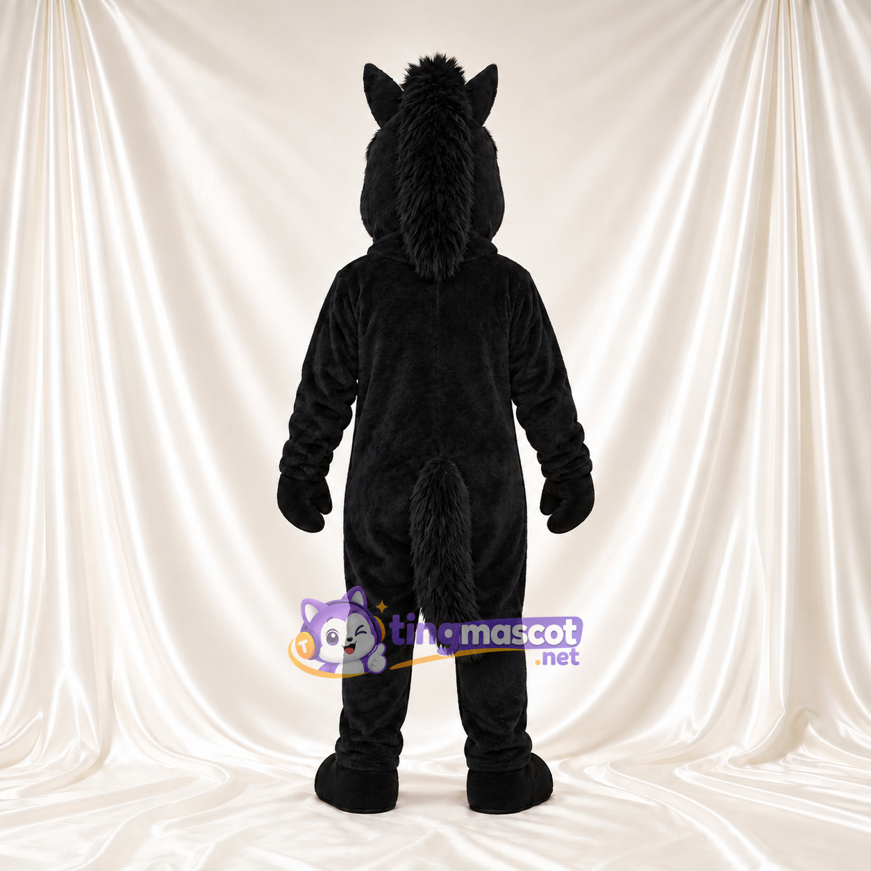 Black Horse Mascot Costume - Black Mane and Toothy Grin Black Horse Mascot Costume - Black Mane and Toothy Grin