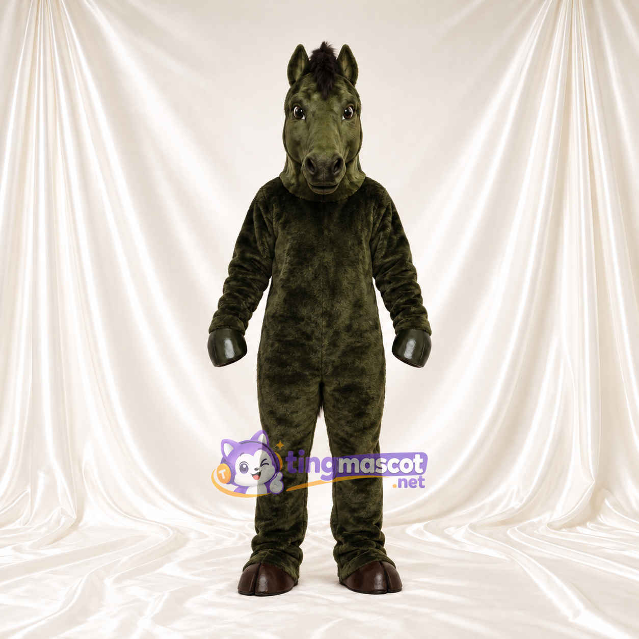 Dark Green Horse Mascot Costume Dark Green Horse Mascot Costume
