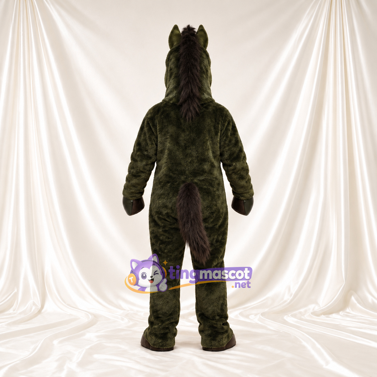 Dark Green Horse Mascot Costume Dark Green Horse Mascot Costume