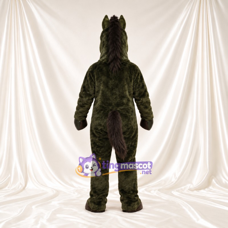 Dark Green Horse Mascot Costume Dark Green Horse Mascot Costume