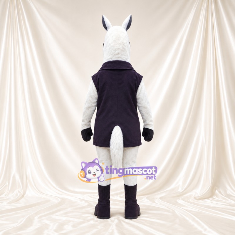 Costume de mascotte Cheval – blanc – Gilet; Lunettes de soleil Costume de mascotte Cheval – blanc – Gilet; Lunettes de soleil