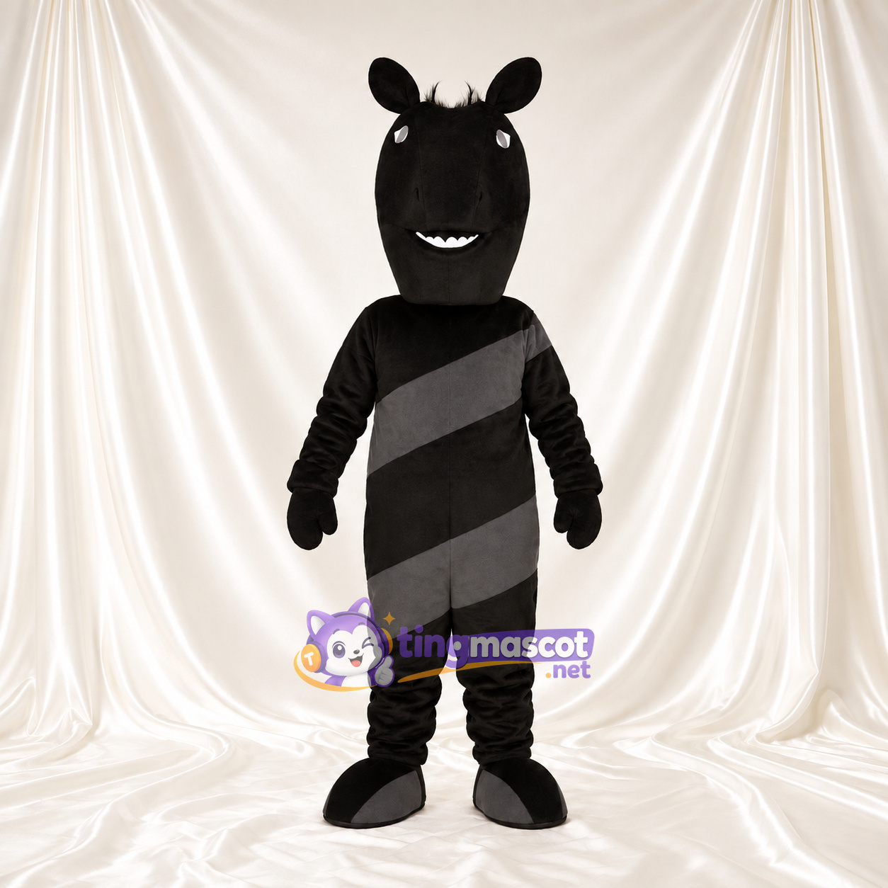 Costume de mascotte Cheval – noir – Rayures Costume de mascotte Cheval – noir – Rayures