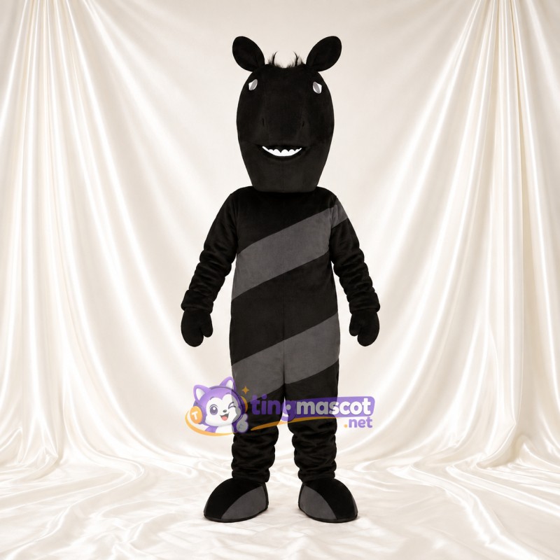 Costume de mascotte Cheval – noir – Rayures Costume de mascotte Cheval – noir – Rayures
