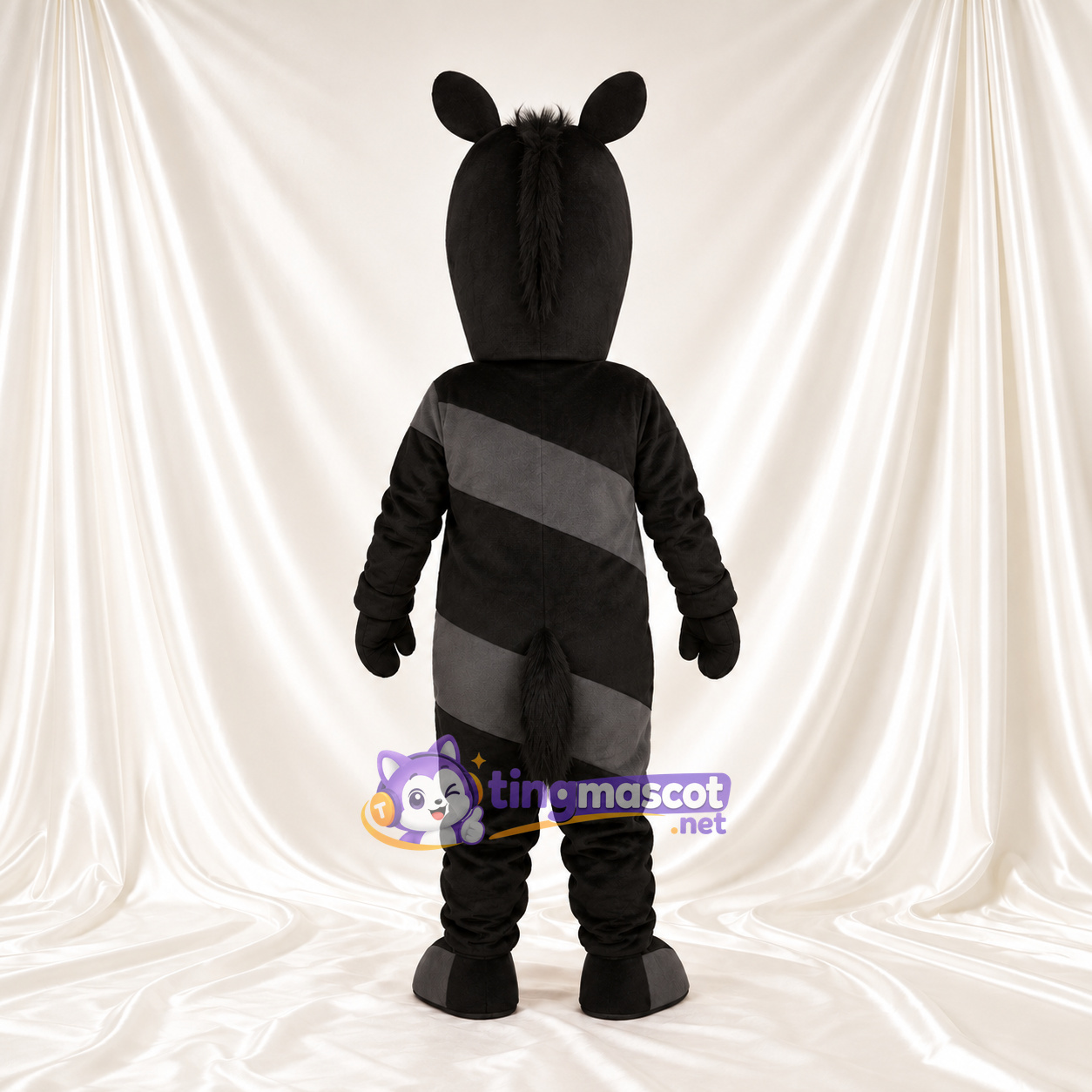 Costume de mascotte Cheval – noir – Rayures Costume de mascotte Cheval – noir – Rayures