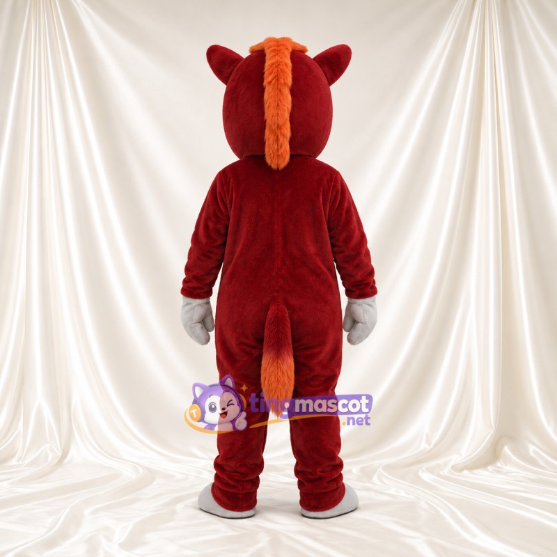 Costume de mascotte Cheval – rouge – Visage (blanc); Ventre Costume de mascotte Cheval – rouge – Visage (blanc); Ventre
