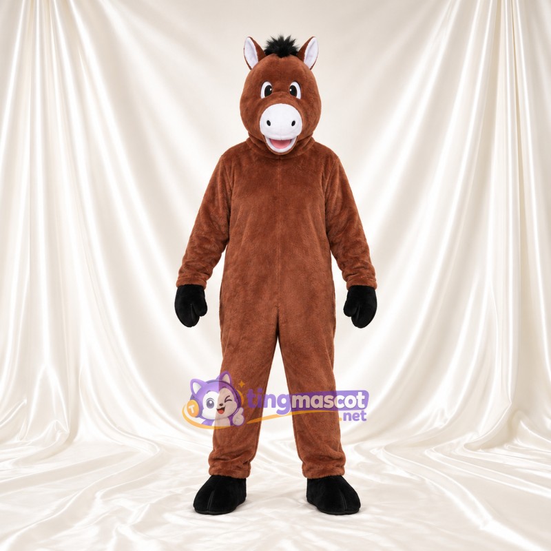 Costume de mascotte Cheval – brun rouge Costume de mascotte Cheval – brun rouge