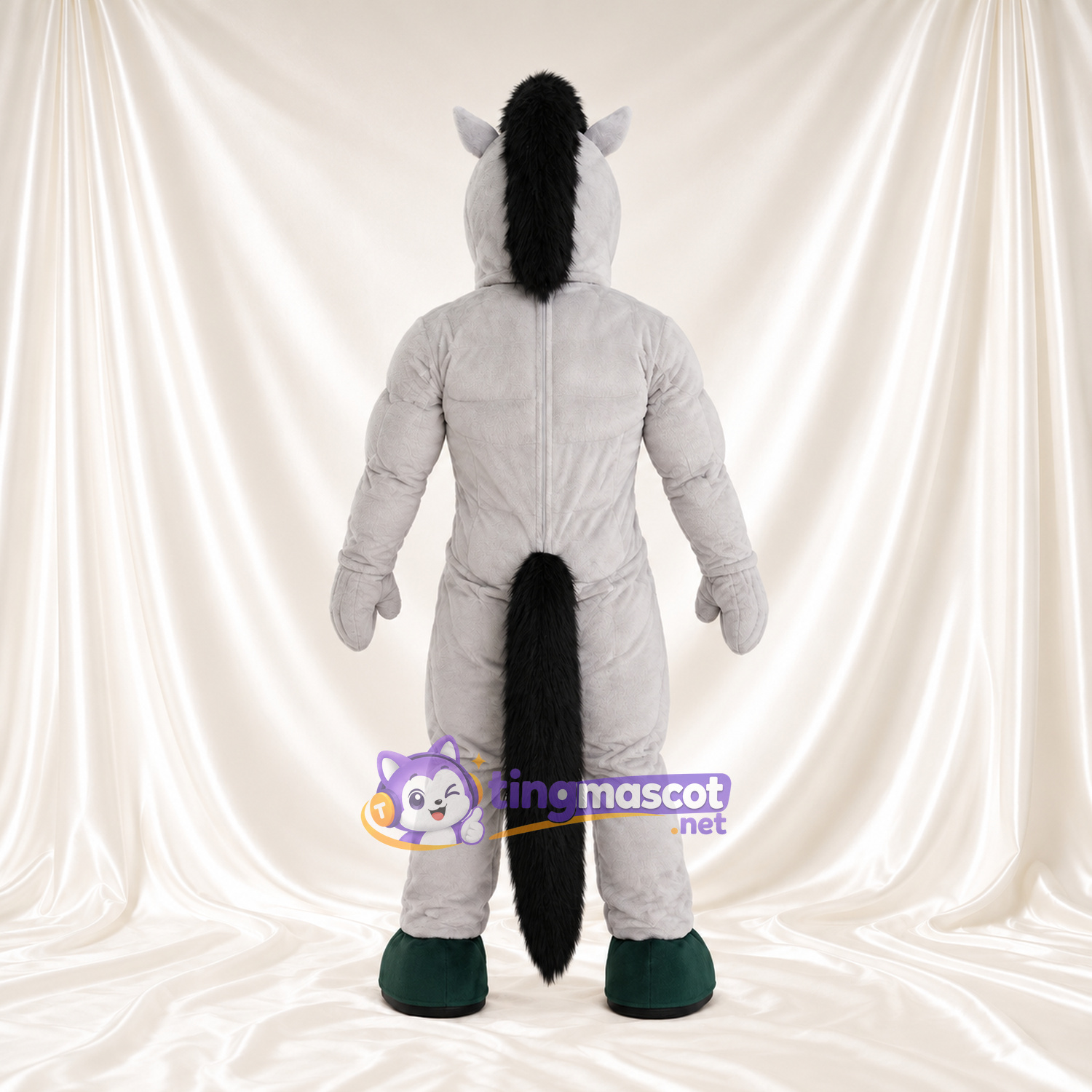 Costume de mascotte Cheval – gris – Corps musclé Costume de mascotte Cheval – gris – Corps musclé