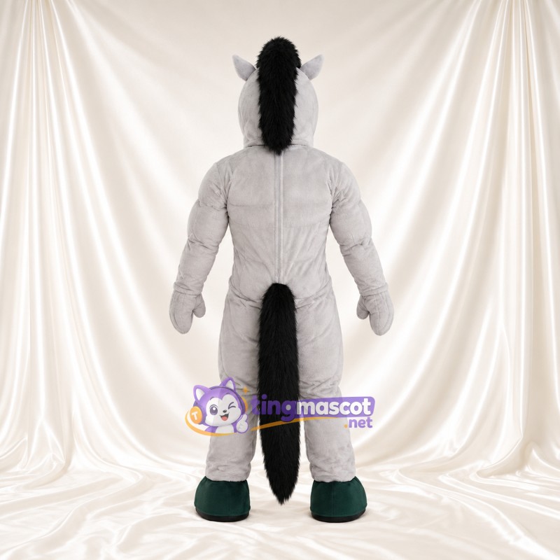 Costume de mascotte Cheval – gris – Corps musclé Costume de mascotte Cheval – gris – Corps musclé