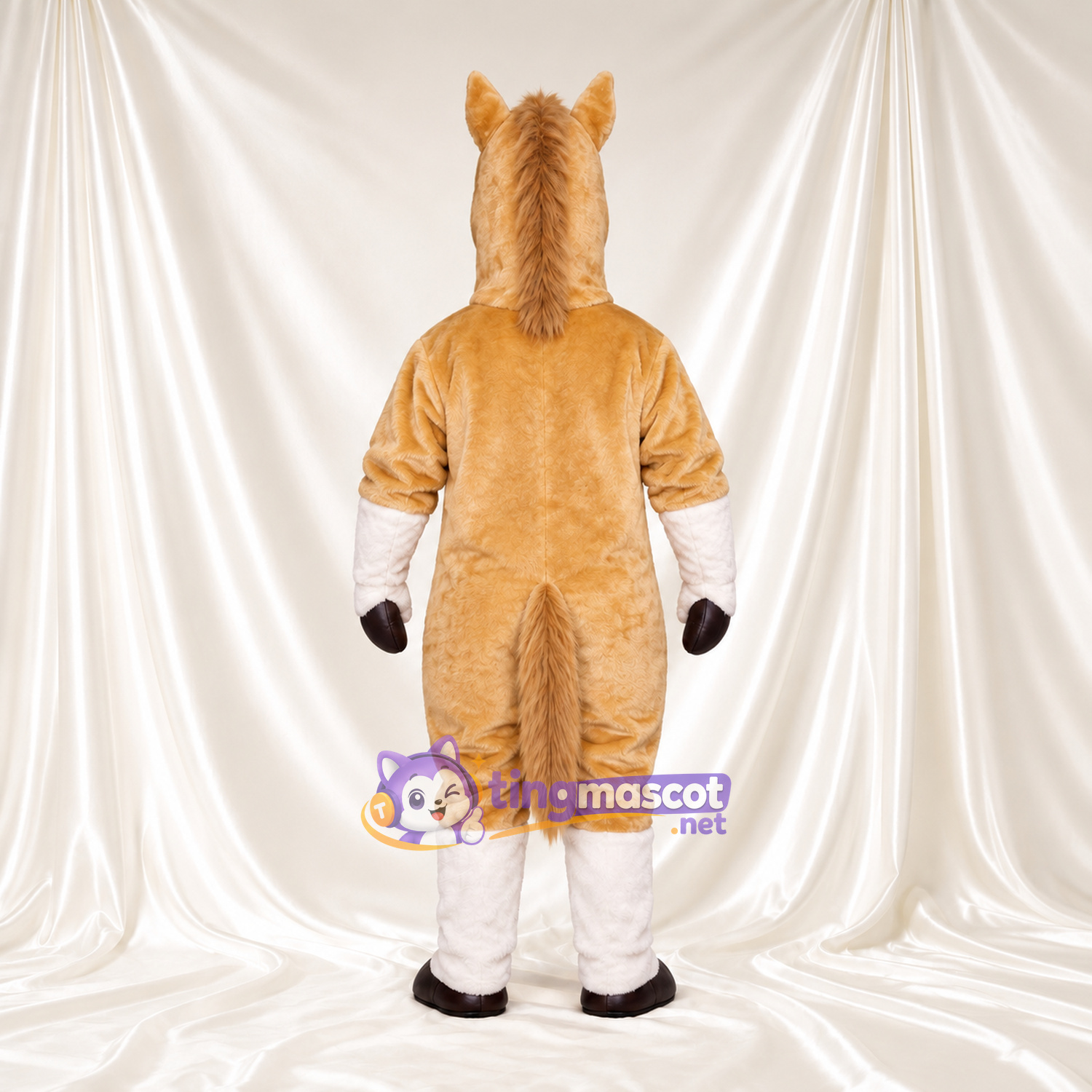 Costume de mascotte Cheval – brun clair – Bas des jambes (blanc) Costume de mascotte Cheval – brun clair – Bas des jambes (blanc)