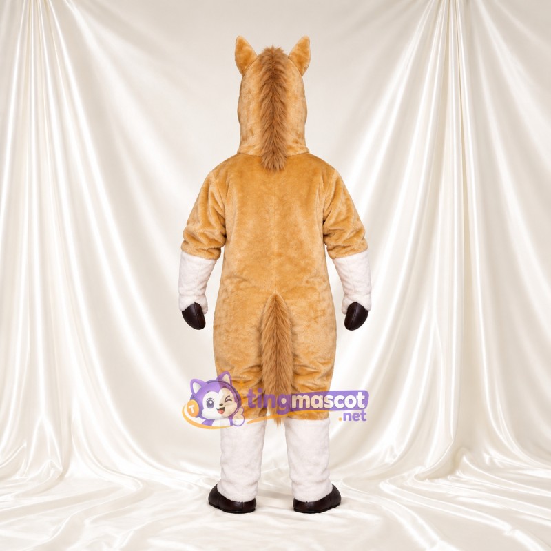 Costume de mascotte Cheval – brun clair – Bas des jambes (blanc) Costume de mascotte Cheval – brun clair – Bas des jambes (blanc)