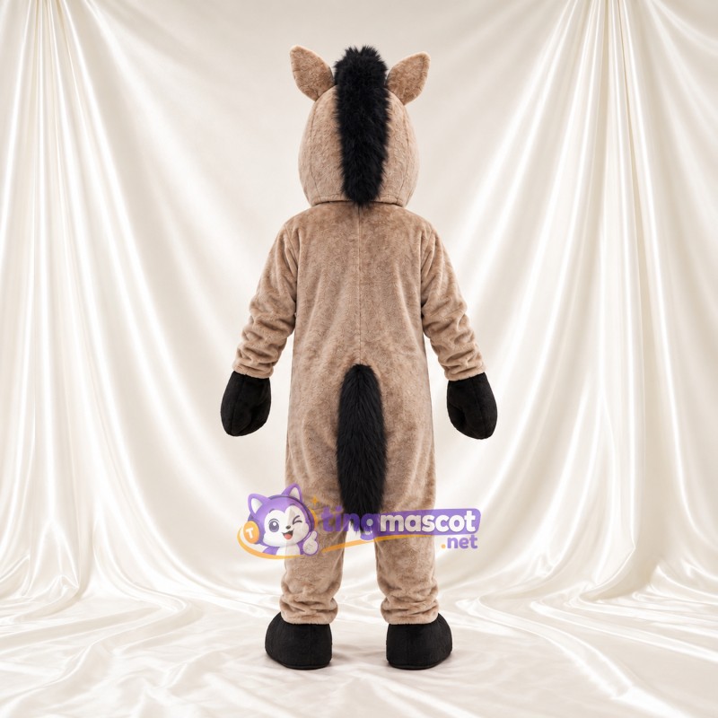 Costume de mascotte Cheval – brun grisé – Crinière (noir) Costume de mascotte Cheval – brun grisé – Crinière (noir)
