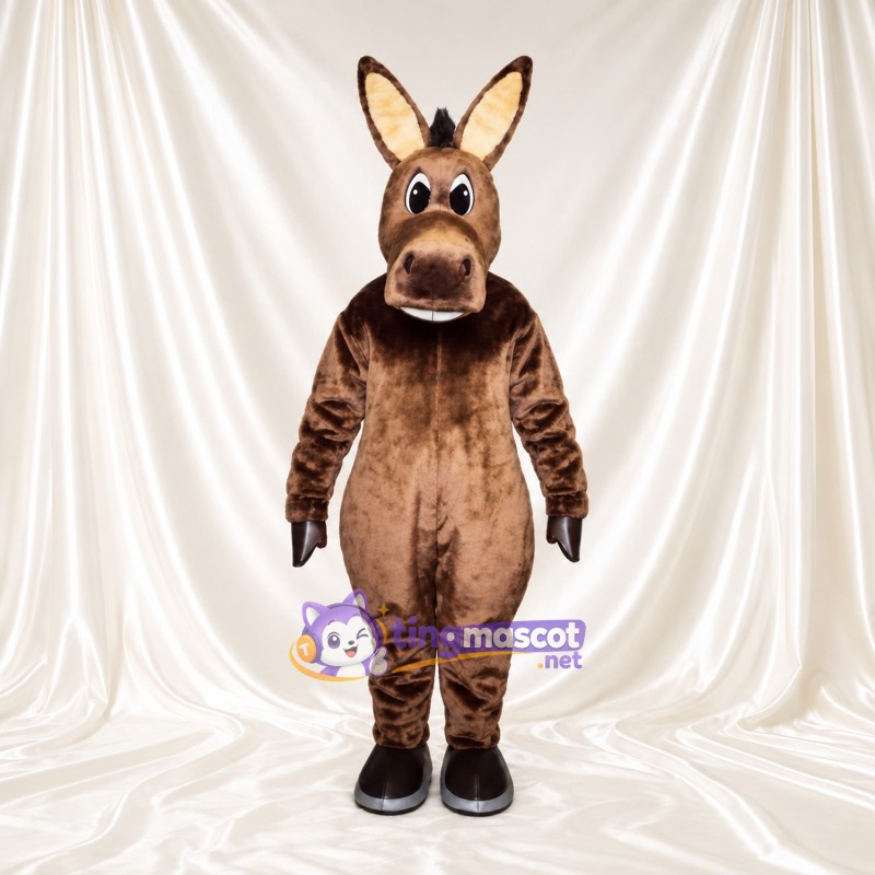 Costume de mascotte Âne – marron – Crinière (noir); Sabots (noir) Costume de mascotte Âne – marron – Crinière (noir); Sabots (noir)