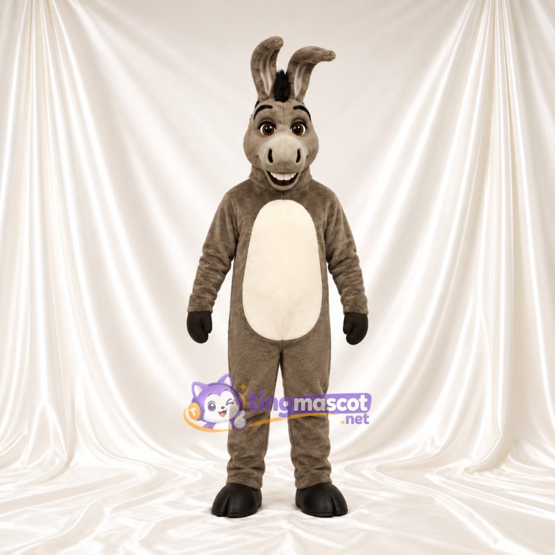 Costume de mascotte Âne – brun grisé – Ventre (crème) Costume de mascotte Âne – brun grisé – Ventre (crème)