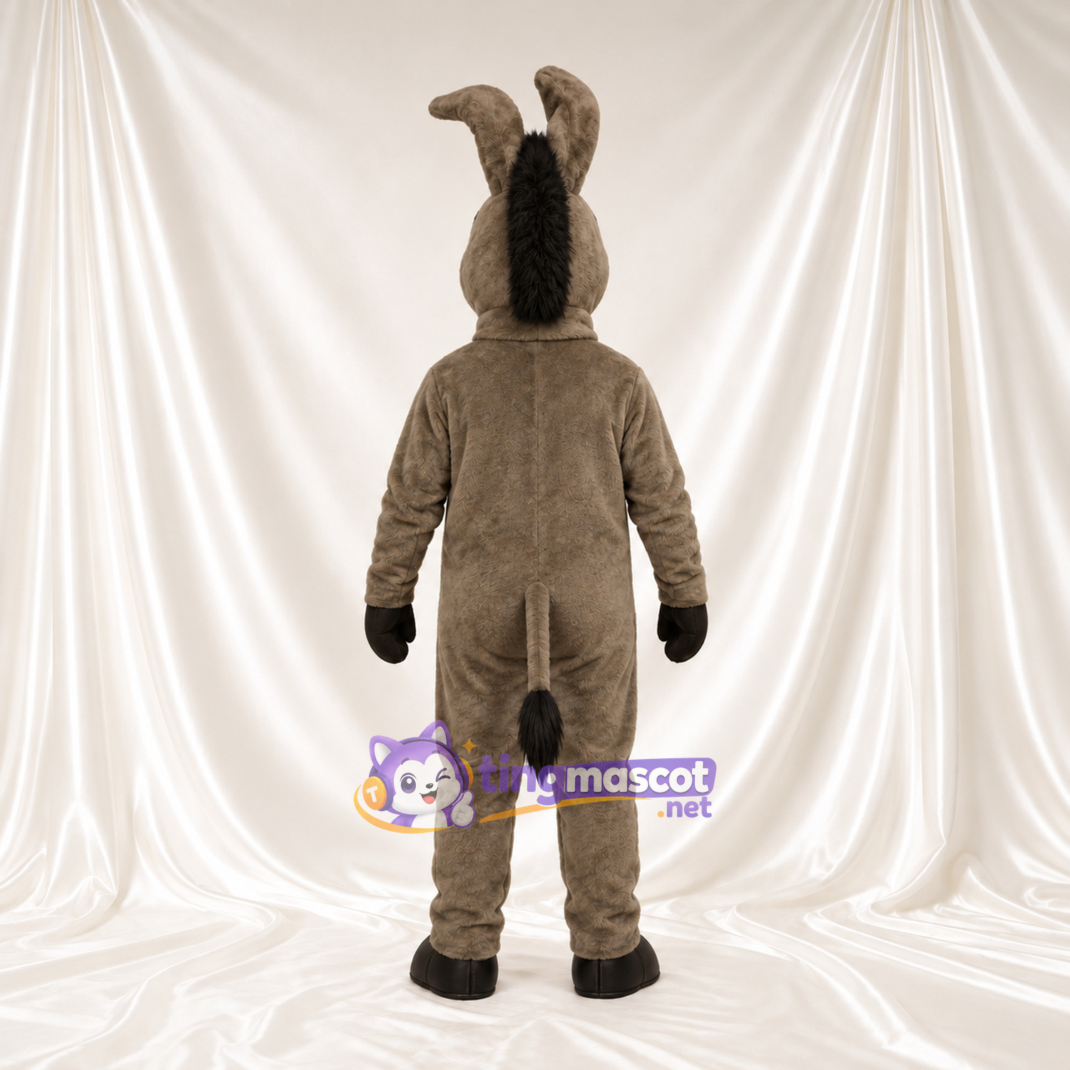 Costume de mascotte Âne – brun grisé – Ventre (crème) Costume de mascotte Âne – brun grisé – Ventre (crème)