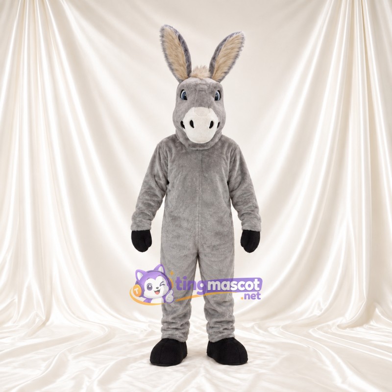 Costume de mascotte Âne – gris – Museau (blanc)