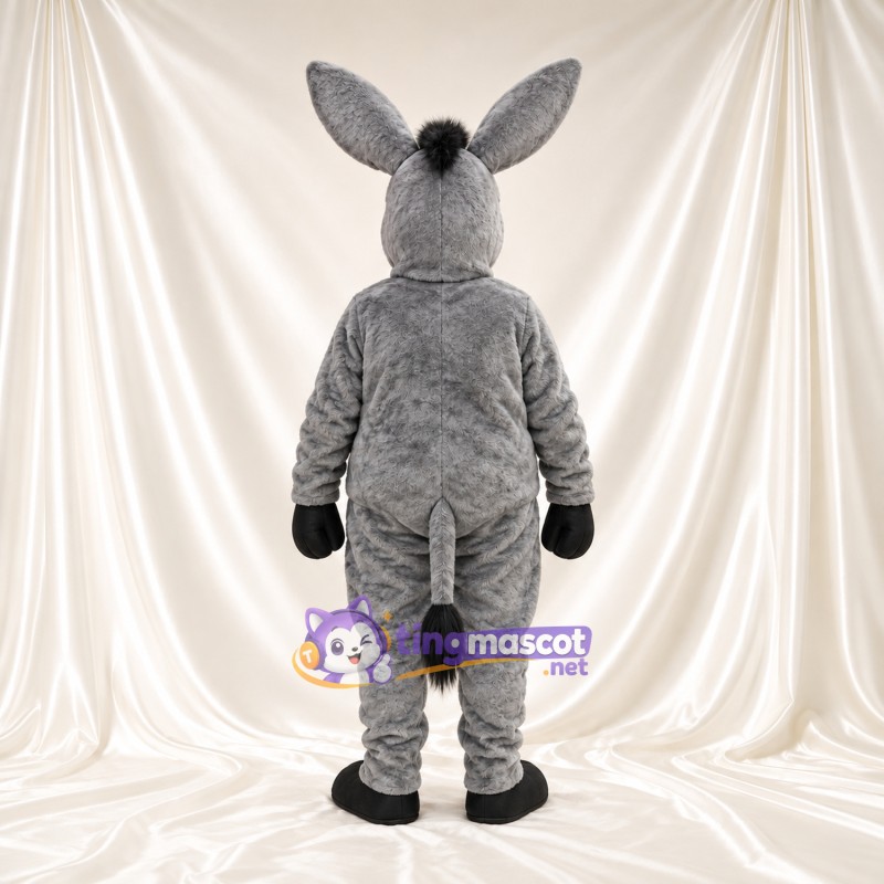 Costume de mascotte Âne – gris – Intérieur des oreilles (rose); Gants (noir) Costume de mascotte Âne – gris – Intérieur des oreilles (rose); Gants (noir)