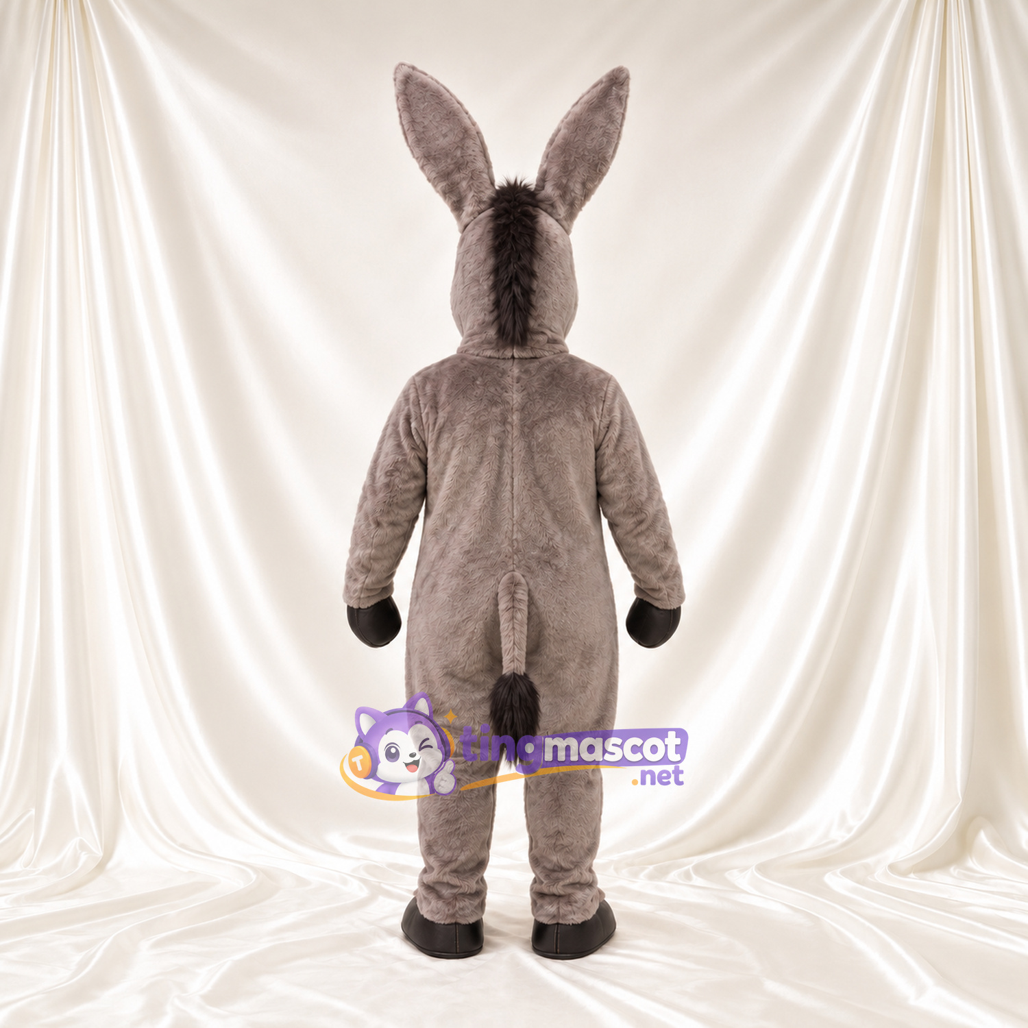 Costume de mascotte Âne – gris – Intérieur des oreilles (rose); Museau (rose) Costume de mascotte Âne – gris – Intérieur des oreilles (rose); Museau (rose)