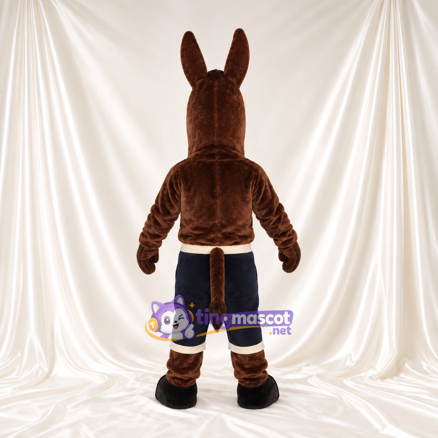 Costume de mascotte Âne – marron – Short (bleu marine) Costume de mascotte Âne – marron – Short (bleu marine)