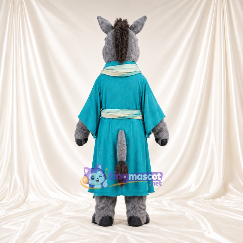 Maskottchenkostüm Esel – grau – Robe (petrol); Schal Maskottchenkostüm Esel – grau – Robe (petrol); Schal