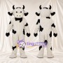 Black and White Cow Mascot Costume - Black Bow Tie