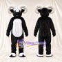 Black and White Ram Mascot Costume - White Belly and Curled White Horns