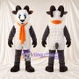 Black and White Goat Mascot Costume - Orange Scarf