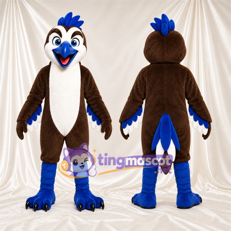 Maskottchenkostüm Adler – braun / blau
