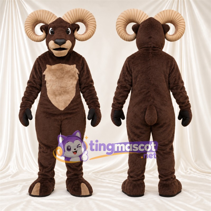 Costume de mascotte Bélier – marron foncé