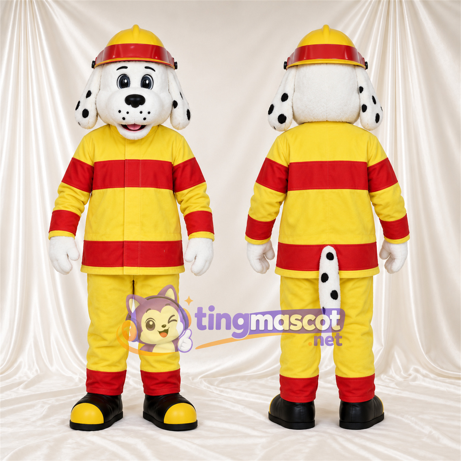 Black and White Dalmatian Mascot Costume - Firefighter Outfit Black and White Dalmatian Mascot Costume - Firefighter Outfit