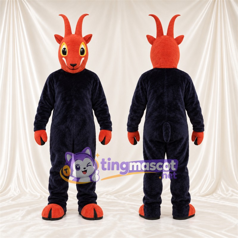 Costume de mascotte Chèvre – rouge / noir