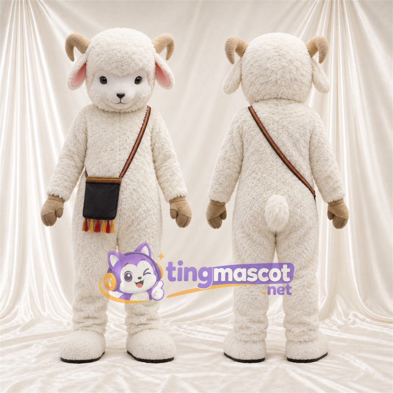 Maskottchenkostüm Schaf – creme – Umhängetasche