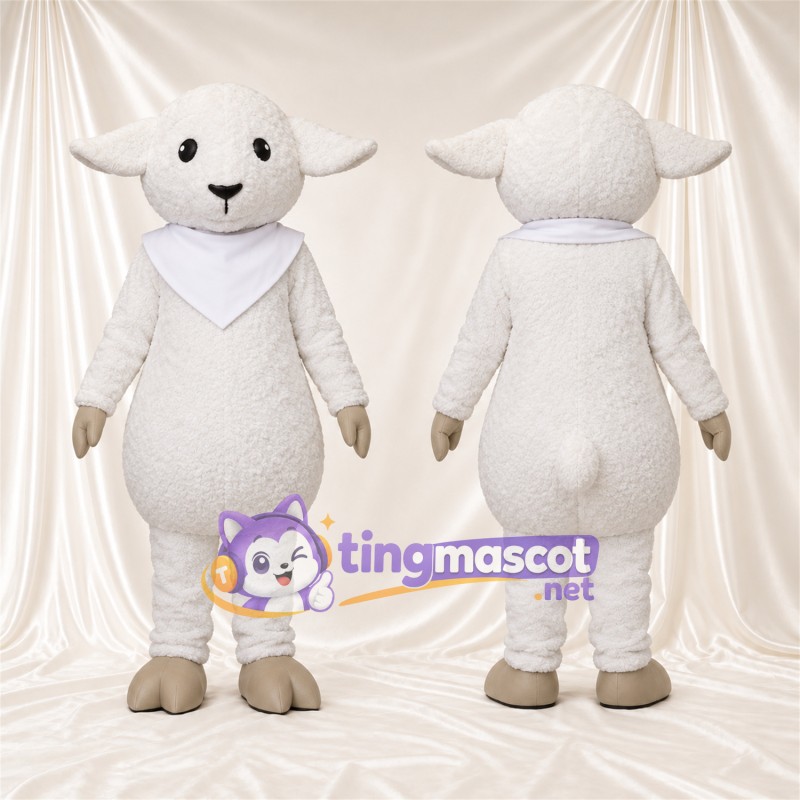 Costume de mascotte Mouton – blanc – Bandana (blanc)