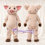 Beige Pig Mascot Costume - Brown Spots