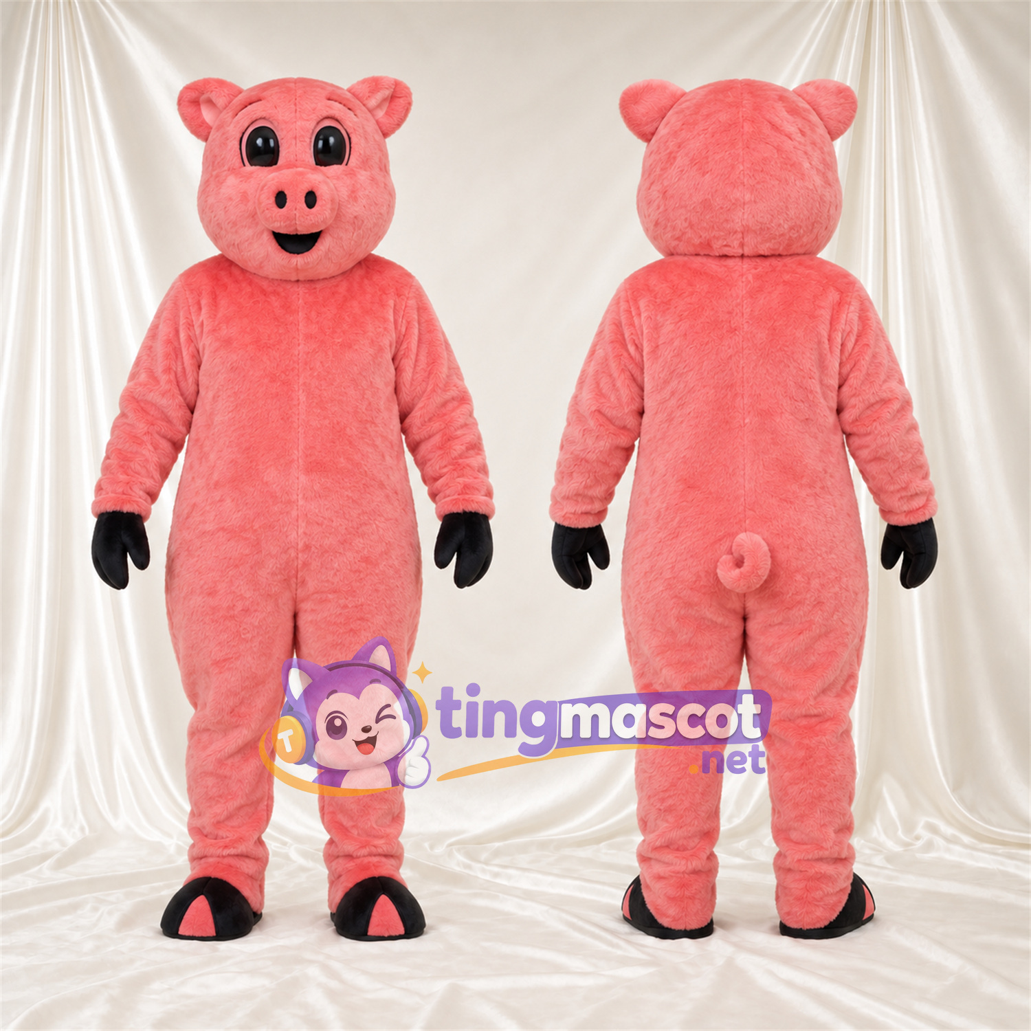 Maskottchenkostüm Schwein – korallrosa Maskottchenkostüm Schwein – korallrosa