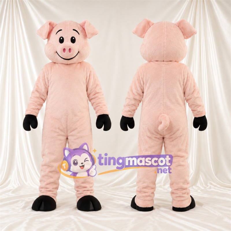 Costume de mascotte Cochon – pêche – Gants (noir); Pieds (noir)