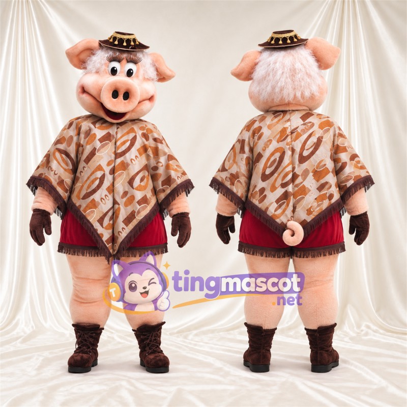 Costume de mascotte Cochon – pêche – Chapeau