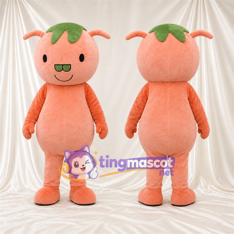 Maskottchenkostüm Fruchtfigur – orange – Blattkrone (grün)