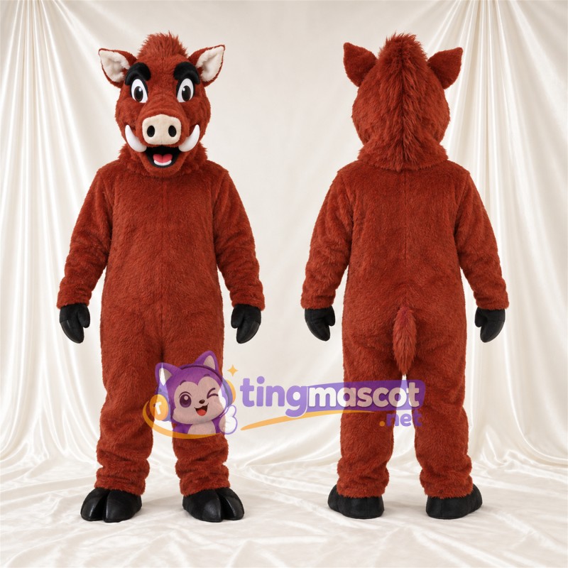 Costume de mascotte Sanglier – brun rouille