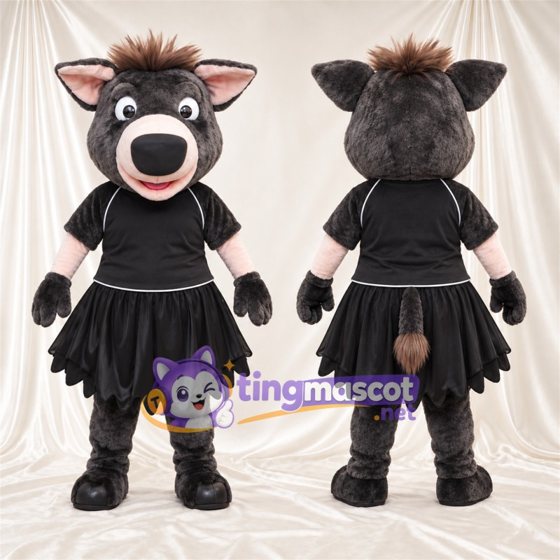 Costume de mascotte Sanglier – gris foncé – Robe (noir)