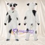 Black and White Pig Mascot Costume - Gray Hands and Feet and Large Patch Pattern