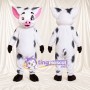 Black and White Pig Mascot Costume - Pink Inner Ears and Black Gloves