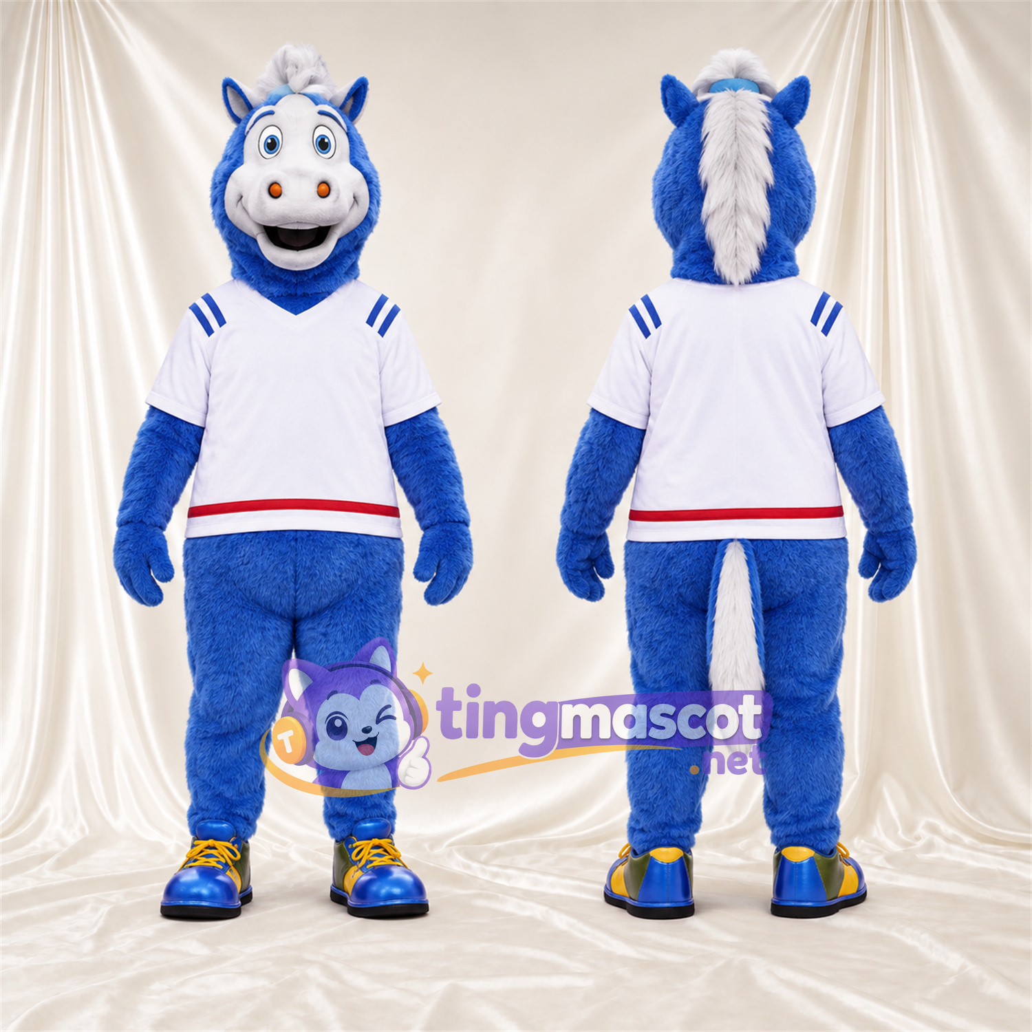 Costume de mascotte Cheval – bleu – Chemise Costume de mascotte Cheval – bleu – Chemise