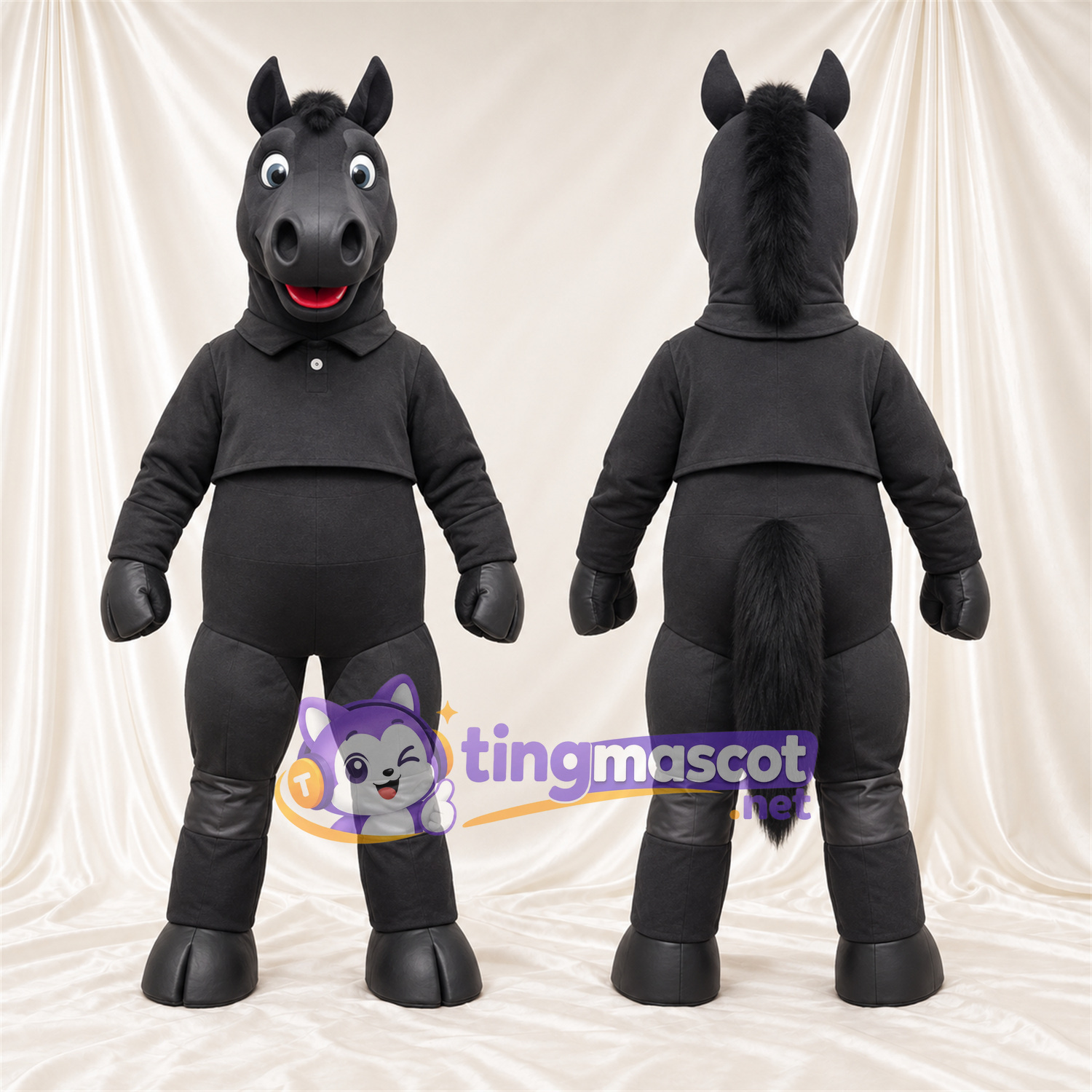 Costume de mascotte Cheval – gris – Survêtement (gris) Costume de mascotte Cheval – gris – Survêtement (gris)