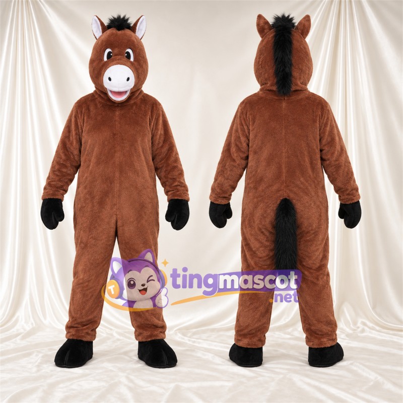 Costume de mascotte Cheval – brun rouge