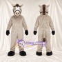 Beige Donkey Mascot Costume - Brown Bridle
