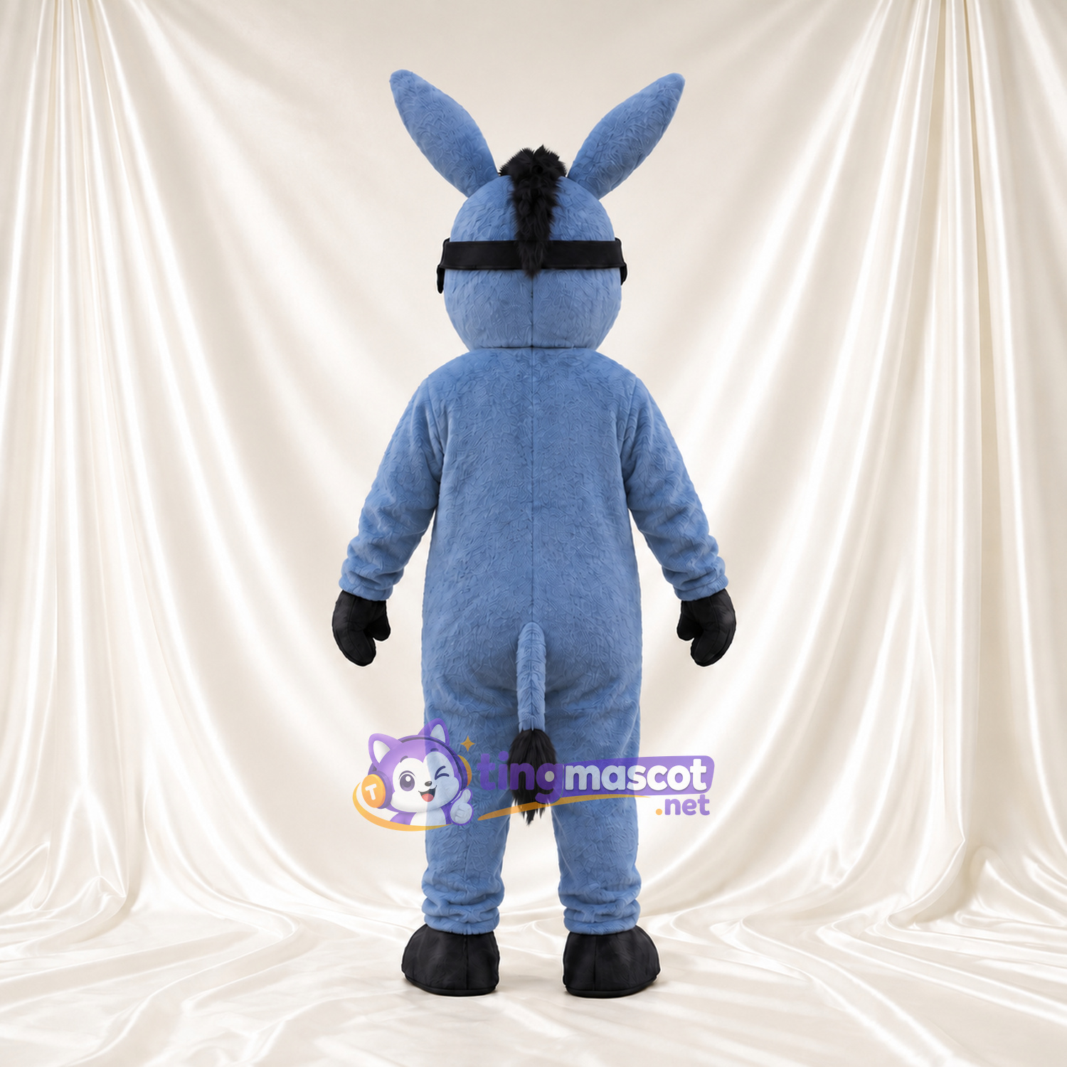 Maskottchenkostüm Esel – blau / grau – Schutzbrille (schwarz); Bauch (weiß) Maskottchenkostüm Esel – blau / grau – Schutzbrille (schwarz); Bauch (weiß)